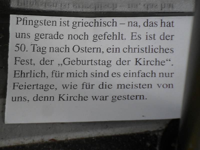 Zettel in der Bahn