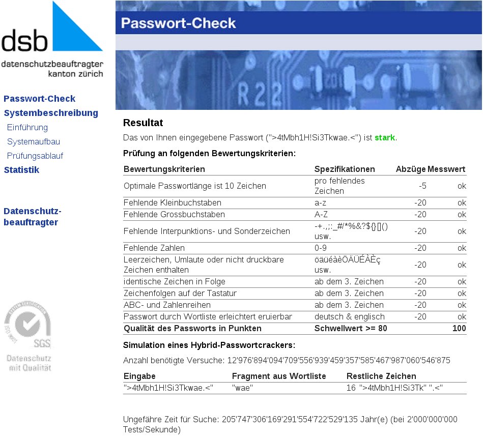 passwortcheck-resultat